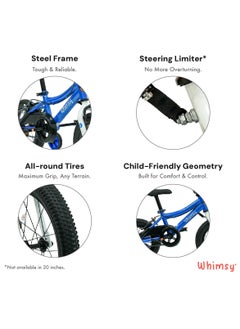 Whimsy Whimsy - Classic 12" Kids Bike  2-Minute Assembly, Handbrake, Child-Friendly Cycle, Adjustable Saddle - Blue  - Image 4