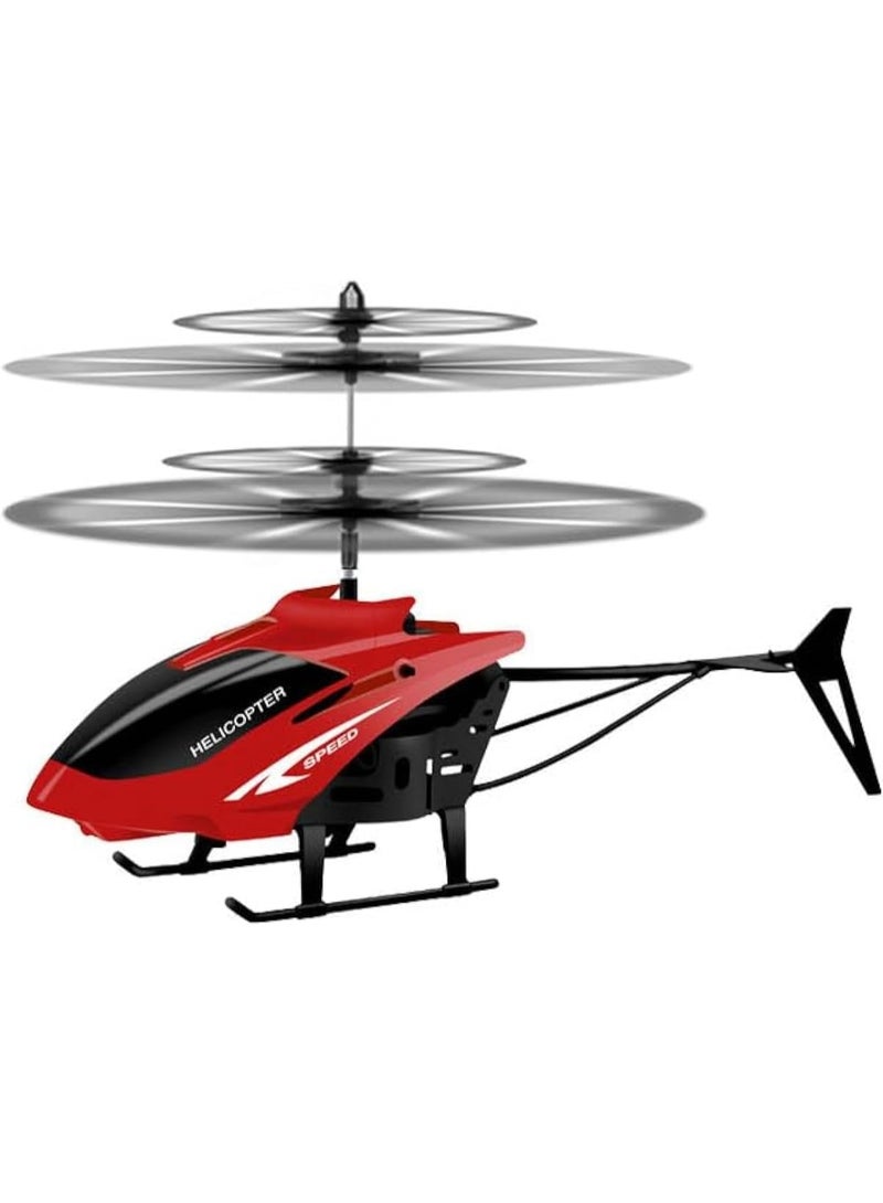 WAHA TOYS LED RC Helicopter for Kids – Infrared Induction Flying Toy with Remote Control, USB Rechargeable Mini Helicopter with Gyro Balance & LED Lights (Red) - Image 1