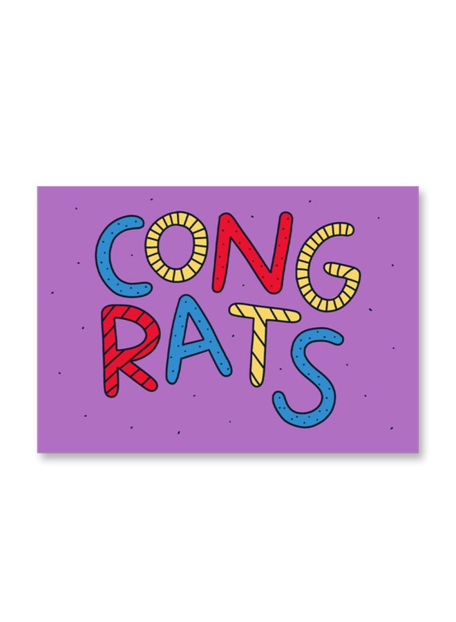 Greeting card CONGRATS COLORFUL