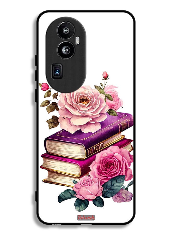 Tolwak Oppo Reno10 Pro (China) Protective Case Cover Roses And Books - Image 1