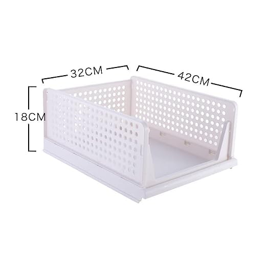 EKANTIK EKANTIK Wardrobe Sliding Drawer Foldable Storage Box Shelf Basket Stackable Collapsible Cupboard Closet Divider Separator For Clothes Food Snacks Etc Organizers 3 Layer Pack of 1  - Image 3