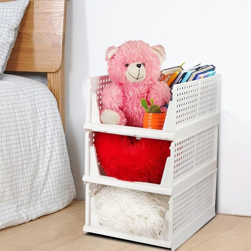 EKANTIK EKANTIK Wardrobe Sliding Drawer Foldable Storage Box Shelf Basket Stackable Collapsible Cupboard Closet Divider Separator For Clothes Food Snacks Etc Organizers 3 Layer Pack of 1  - Image 2