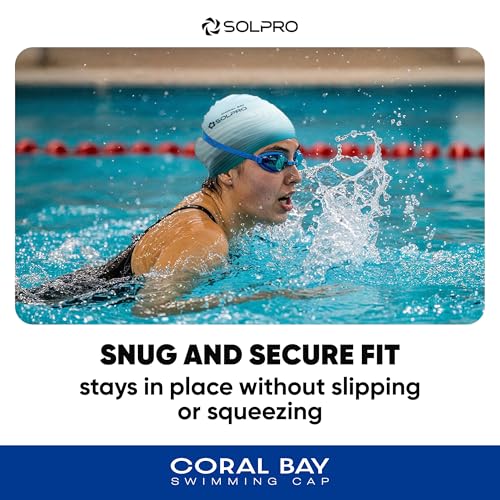 Solpro Coral Bay Unisex Swimming Cap|for Men,Women,Boys,Girls,Athletes,Swimmers|for Training,Competition in Swimming Pool,Water Sport,Beach,Water Park & Activties|One Size Fits All(Ombre Green Grey) - Image 3