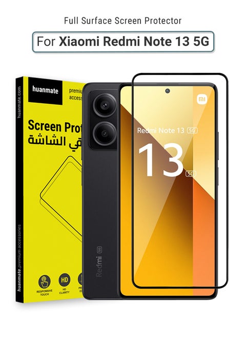 Xiaomi Redmi Note 13 5G Screen Protector – Premium Edge to Edge Tempered Glass, High Transparency, Delicate Touch, Anti-Explosion, Smooth Arc Edges, Easy Installation