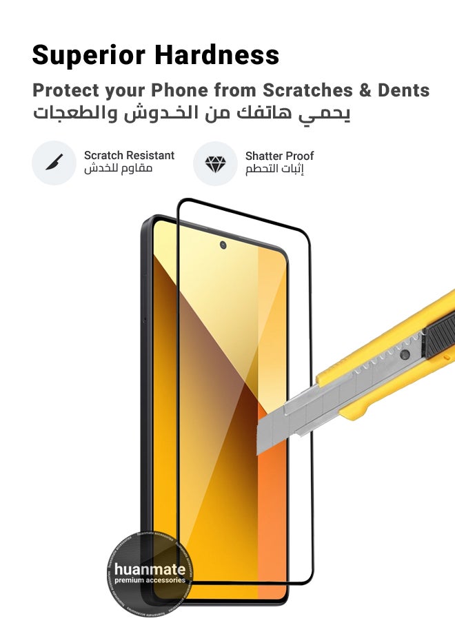 Xiaomi Redmi Note 13 5G Screen Protector – Premium Edge to Edge Tempered Glass, High Transparency, Delicate Touch, Anti-Explosion, Smooth Arc Edges, Easy Installation