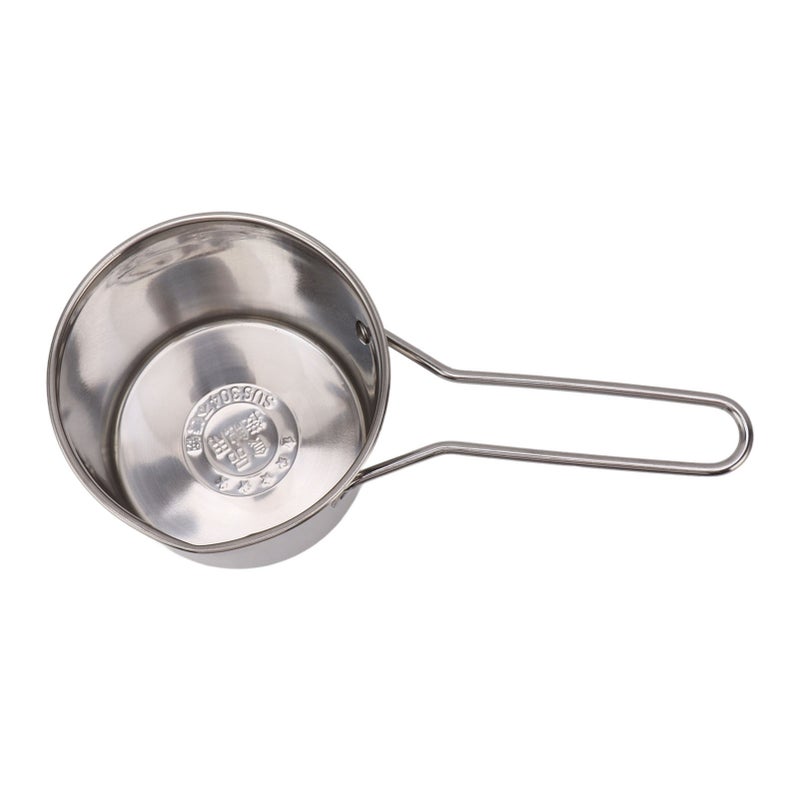 Stainless Steel Fryer Pan High Temperature Proof Oil Saving Portable Mini Metal Fryer Pan with Long Handle - Image 2