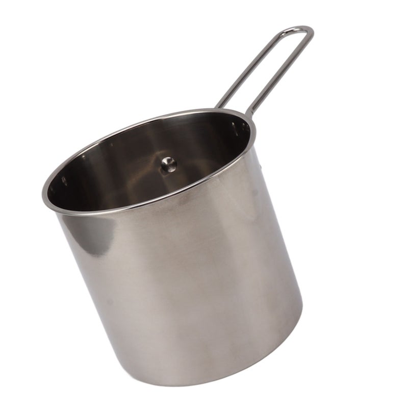 Stainless Steel Fryer Pan High Temperature Proof Oil Saving Portable Mini Metal Fryer Pan with Long Handle - Image 5