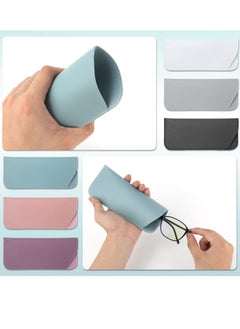 Generic 6-Pack Soft Leather Eyeglasses Cases, 7x3 Inch Portable Pouches for Sunglasses, Ideal for Women, Men, Kids, and Adults (Available in 6 Colors)  - Image 2