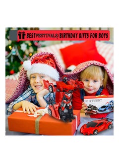 SYOSI Remote Control Toys for Kids Birthday Hobby Rc Robot Car Toy 1 18 Scale with One Button Deformation Transformer 5 to 12 Years Old Racing Cars Boys Girls Red  - Image 5