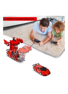SYOSI Remote Control Toys for Kids Birthday Hobby Rc Robot Car Toy 1 18 Scale with One Button Deformation Transformer 5 to 12 Years Old Racing Cars Boys Girls Red  - Image 2