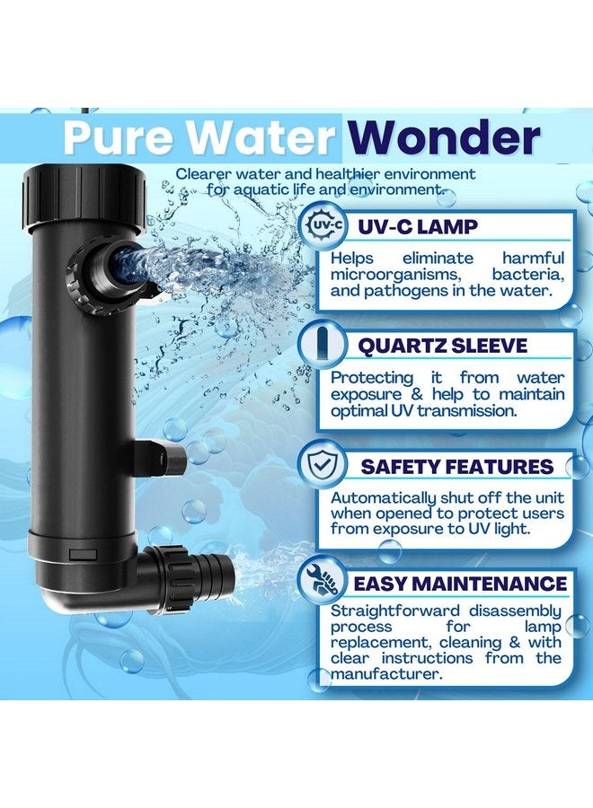 Flexzion UV Light for Pond - 9W Small Pond UV Light, 2113 Gal Capacity, 1500L/H UV Pond Clarifier for Outdoor Ponds, Clears Water in Days (CUV-109A) - Image 3