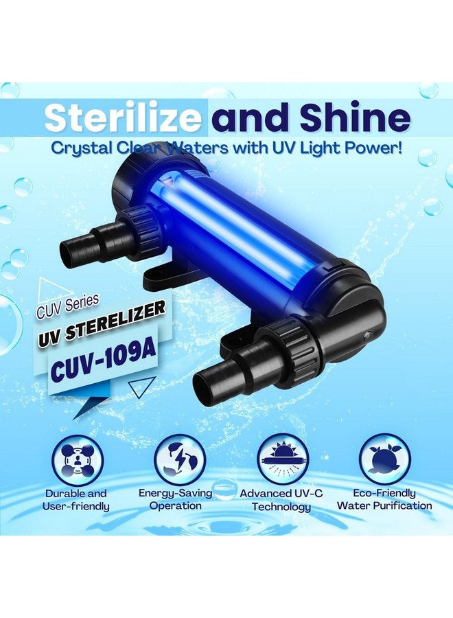 Flexzion UV Light for Pond - 9W Small Pond UV Light, 2113 Gal Capacity, 1500L/H UV Pond Clarifier for Outdoor Ponds, Clears Water in Days (CUV-109A) - Image 2