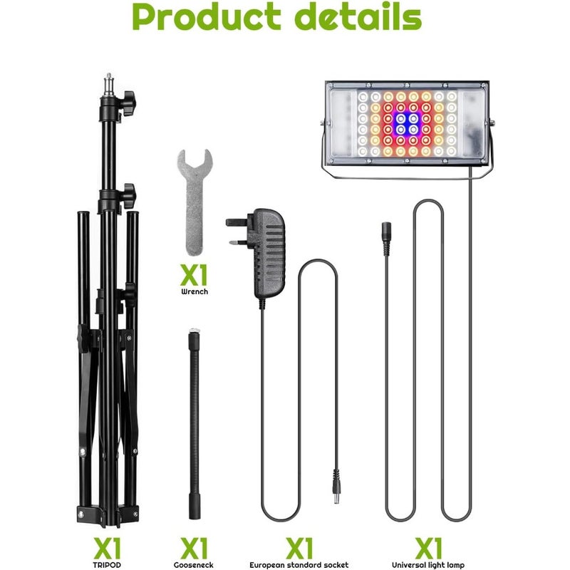 Grow Lights for Indoor Plants Full Spectrum with Stand, 48LEDs Standing Plant Lights for Indoor Growing, Floor Grow Plant Lamp with Timer, 10Brightness Levels - Image 3