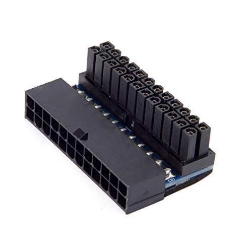JSER ATX 24Pin Female to 24pin Male 90 Degree Power Adapter Compatible for Mainboard Motherboard Desktops PC Supply - Image 1