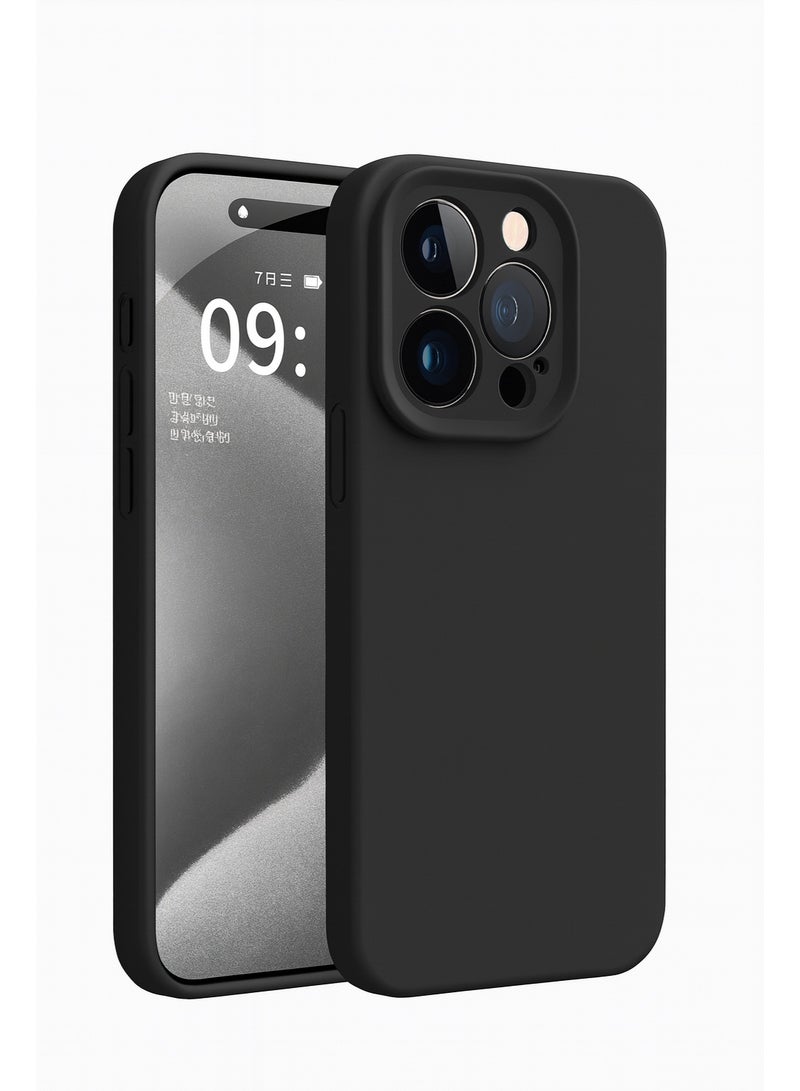 ألترون جراب ALTRONE لهاتف iPhone 16 Pro Max، غطاء سيليكون سائل متوافق مع MagSafe - جراب هاتف نحيف وناعم ومقاوم للصدمات مع حماية لعدسة الكاميرا، مقاوم للخدوش وبصمات الأصابع (أسود مطفي) - Image 1