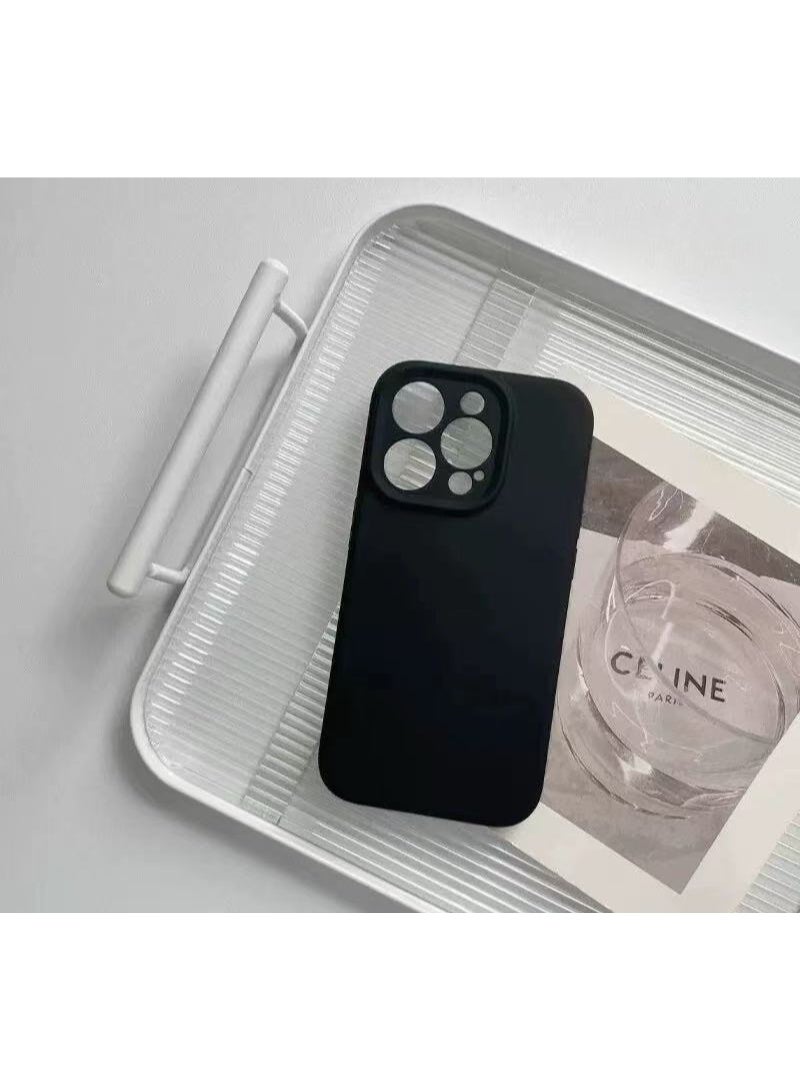 ألترون جراب ALTRONE لهاتف iPhone 16 Pro Max، غطاء سيليكون سائل متوافق مع MagSafe - جراب هاتف نحيف وناعم ومقاوم للصدمات مع حماية لعدسة الكاميرا، مقاوم للخدوش وبصمات الأصابع (أسود مطفي) - Image 4