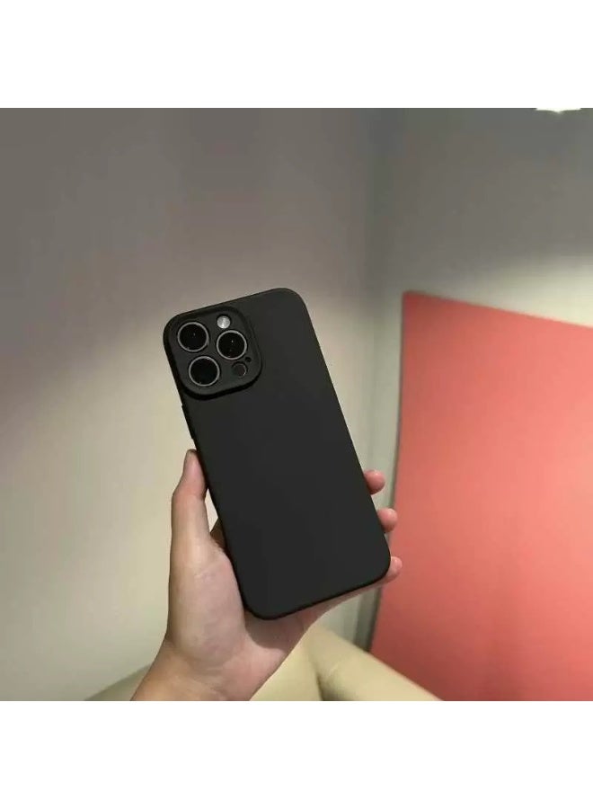 ألترون جراب ALTRONE لهاتف iPhone 16 Pro Max، غطاء سيليكون سائل متوافق مع MagSafe - جراب هاتف نحيف وناعم ومقاوم للصدمات مع حماية لعدسة الكاميرا، مقاوم للخدوش وبصمات الأصابع (أسود مطفي) - Image 5