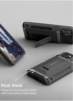 VRS Design Damda Glide Hybrid Sand Stone Wallet Case Cover For iPhone 12 and iPhone 12 PRO Semi Automatic Slider Credit Card Holder Slot (3-4 Cards) & Kickstand - Sandstone  - Image 3