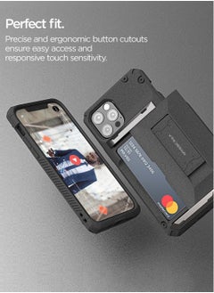 VRS Design Damda Glide Hybrid Sand Stone Wallet Case Cover For iPhone 12 and iPhone 12 PRO Semi Automatic Slider Credit Card Holder Slot (3-4 Cards) & Kickstand - Sandstone  - Image 5