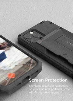 VRS Design Damda Glide Hybrid Sand Stone Wallet Case Cover For iPhone 12 and iPhone 12 PRO Semi Automatic Slider Credit Card Holder Slot (3-4 Cards) & Kickstand - Sandstone  - Image 4