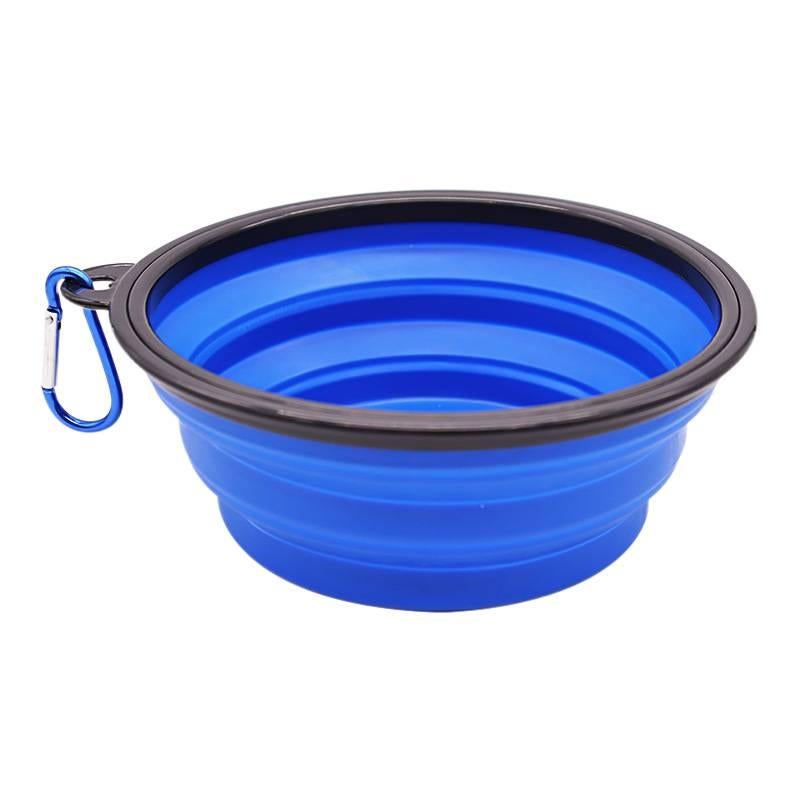 Portable Silicone Pet Bowl with Collapsible Design Silicone Build and Capacity Detail in Blue for dogs cats travel walks and outdoor feeding On The Go Use Work Use Daily Use - Image 1