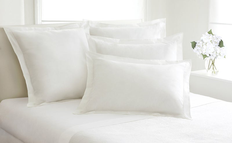 FRESH IDEAS Poplin Tailored Pillow Sham, Euro, 26x26 inches, White - Image 2