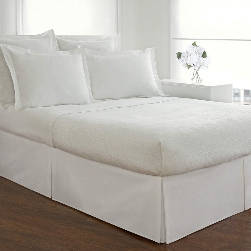 FRESH IDEAS Poplin Tailored Pillow Sham, Euro, 26x26 inches, White - Image 4