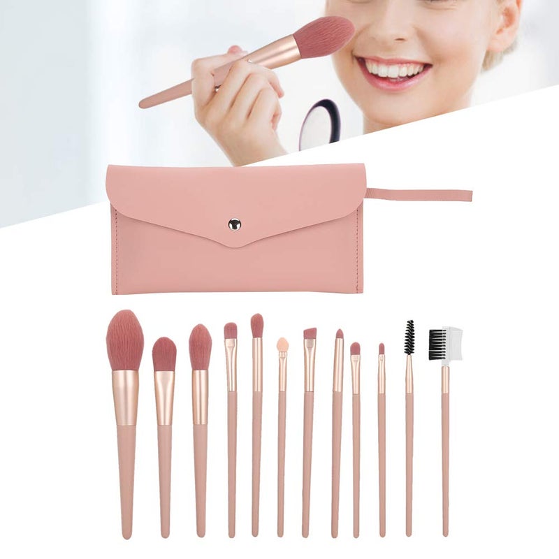 Makeup Brush Set, Soft Artificial Fiber Powder Blush Eyeshadow Brushes, 12 - Piece Cosmetic Tool Kit with Storage Bag for Flawless Face and Eye Makeup Application - Image 3