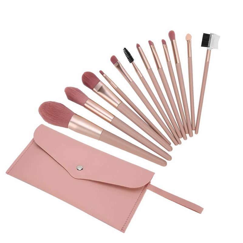 Makeup Brush Set, Soft Artificial Fiber Powder Blush Eyeshadow Brushes, 12 - Piece Cosmetic Tool Kit with Storage Bag for Flawless Face and Eye Makeup Application - Image 2