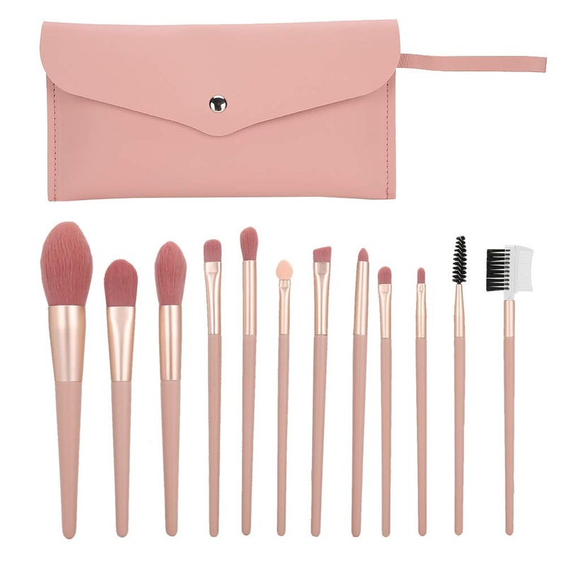 Makeup Brush Set, Soft Artificial Fiber Powder Blush Eyeshadow Brushes, 12 - Piece Cosmetic Tool Kit with Storage Bag for Flawless Face and Eye Makeup Application - Image 1