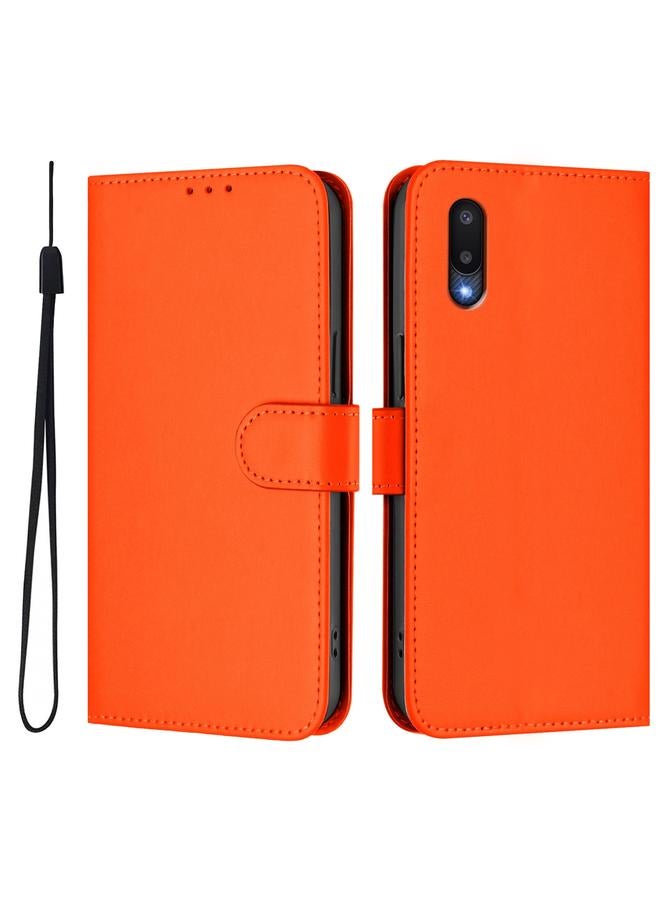 S-TOP Case For Samsung Galaxy A02 / M02 Skin Feel Solid Color Leather Phone Case with Lanyard - Image 2