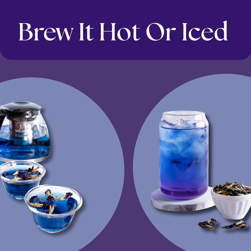 ROOTNRISEBLISS Caffeine-Free Butterfly Pea Flower 100g | Blue Tea Flowers | Herbal Tisane for Relaxation & Beauty | Sun-Dried | Natural Colorant | Edible Blue Petals - Image 4