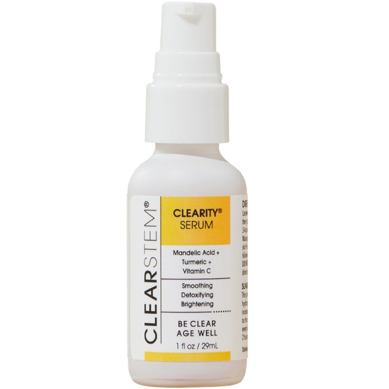 CLEARSTEM - CLEARITY The Blackhead Dissolver Mandelic Acid Serum - Vitamin C, Turmeric, Collagen Boost - All Skin Types - Facial Skin Care Products - Gluten Free, Cruelty Free - 1 fl oz / 29ml - Image 1