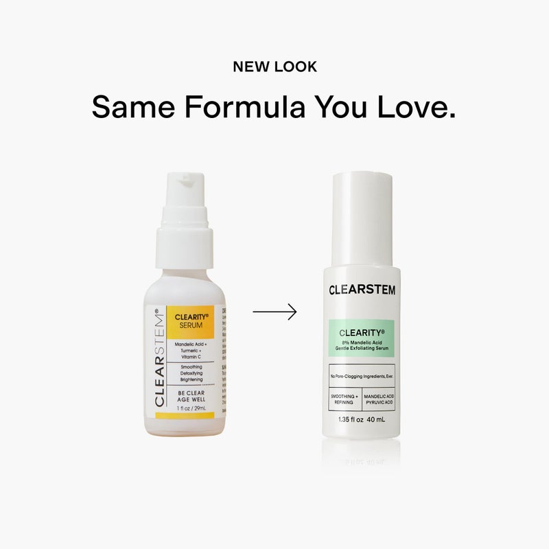 CLEARSTEM - CLEARITY The Blackhead Dissolver Mandelic Acid Serum - Vitamin C, Turmeric, Collagen Boost - All Skin Types - Facial Skin Care Products - Gluten Free, Cruelty Free - 1 fl oz / 29ml - Image 3