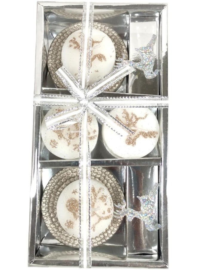 Generic FAM FAM Christmas Candles For Christmas Decorations - Christmas Tree Tea Light Candles For Christmas Home Decoration Gifts - Christmas Candle Gift Sets (Assorted Designs) (Candle C)  - Image 3