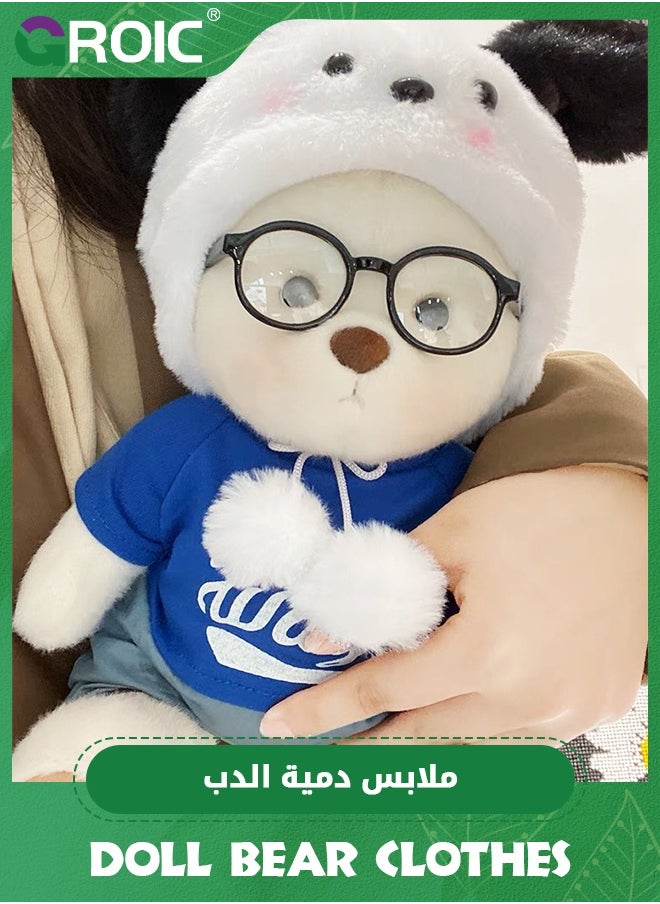 GROIC 4 Pcs Joint Teddy Bear Doll Clothes, 30CM Plush Doll Clothes Set, Cute Stuffed Animal Clothing Accessories Gift for Kids Girls Women Birthday (Cute Dog Suit)  - Image 2