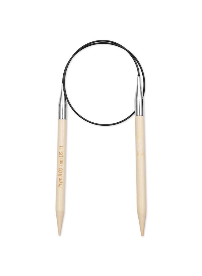 PRYM 222552-1 Circular Knitting Needles Bamboo 60 cm 8.00 mm, Wood Colour, Diameter 8 mm x 60 cm - Image 2