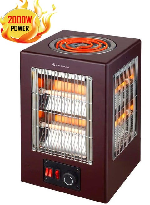 4 burner electric fireplace with cooking hob