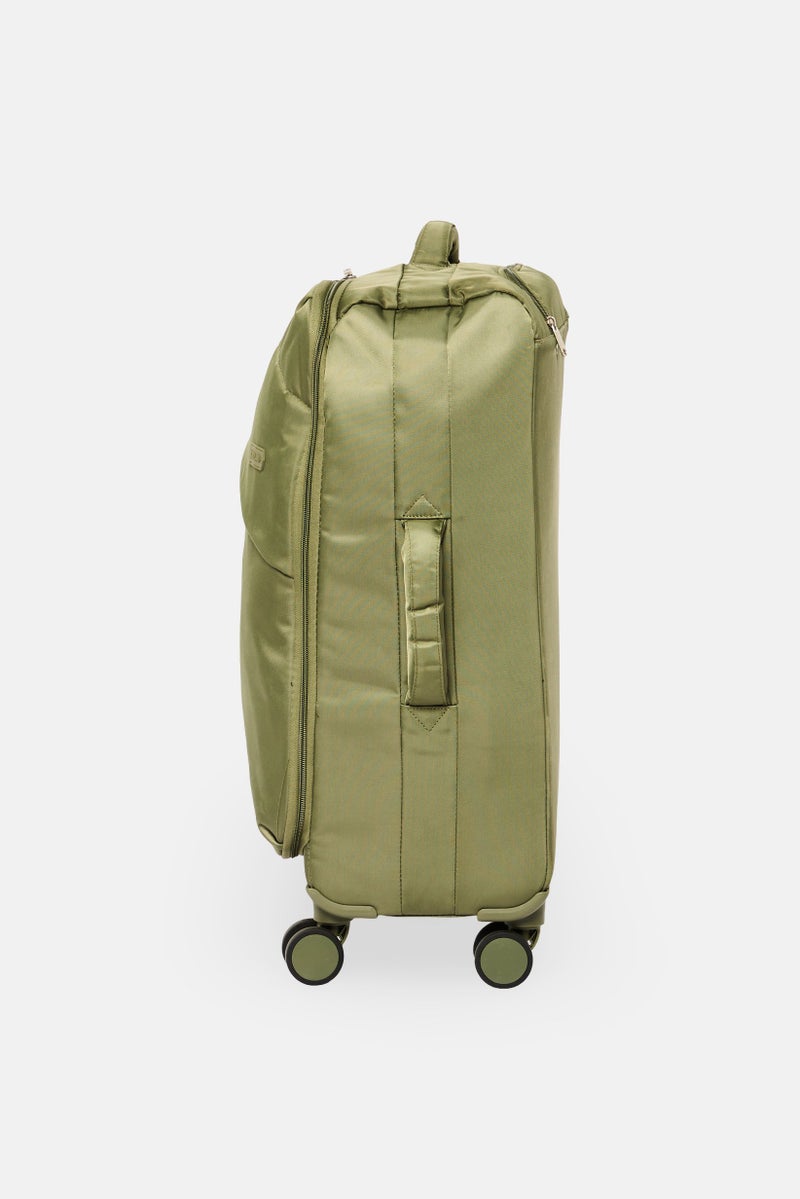 Nordland 23 Inch Textile Brand Logo Cabin Spinner Luggage, Dark Green  - Image 3
