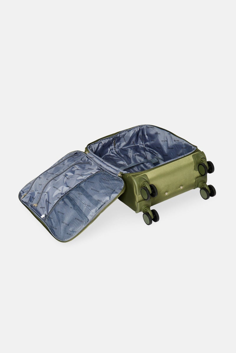 Nordland 23 Inch Textile Brand Logo Cabin Spinner Luggage, Dark Green  - Image 5