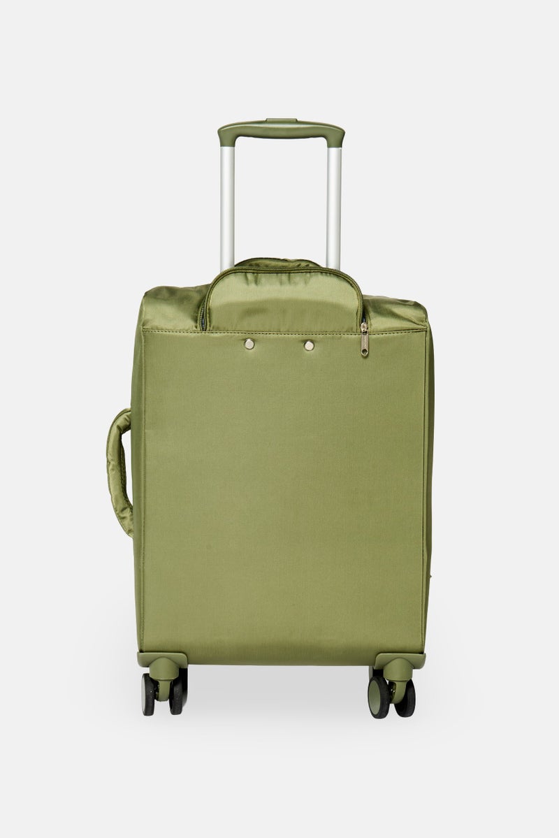 Nordland 23 Inch Textile Brand Logo Cabin Spinner Luggage, Dark Green  - Image 2