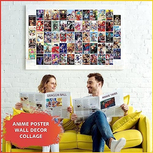 Twinster Aesthetic Anime Wall Stickers Collage Kit,Set of 63 Poster for Room Decoration, Home Décor Items for Anime Lovers Self-Adhesive Size:4.0x6.0 Inches - Image 4