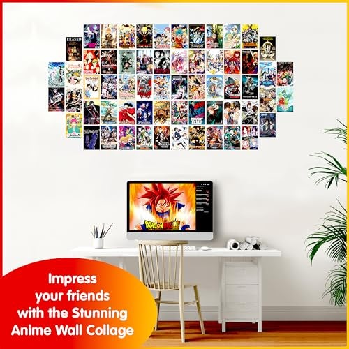 Twinster Aesthetic Anime Wall Stickers Collage Kit,Set of 63 Poster for Room Decoration, Home Décor Items for Anime Lovers Self-Adhesive Size:4.0x6.0 Inches - Image 3