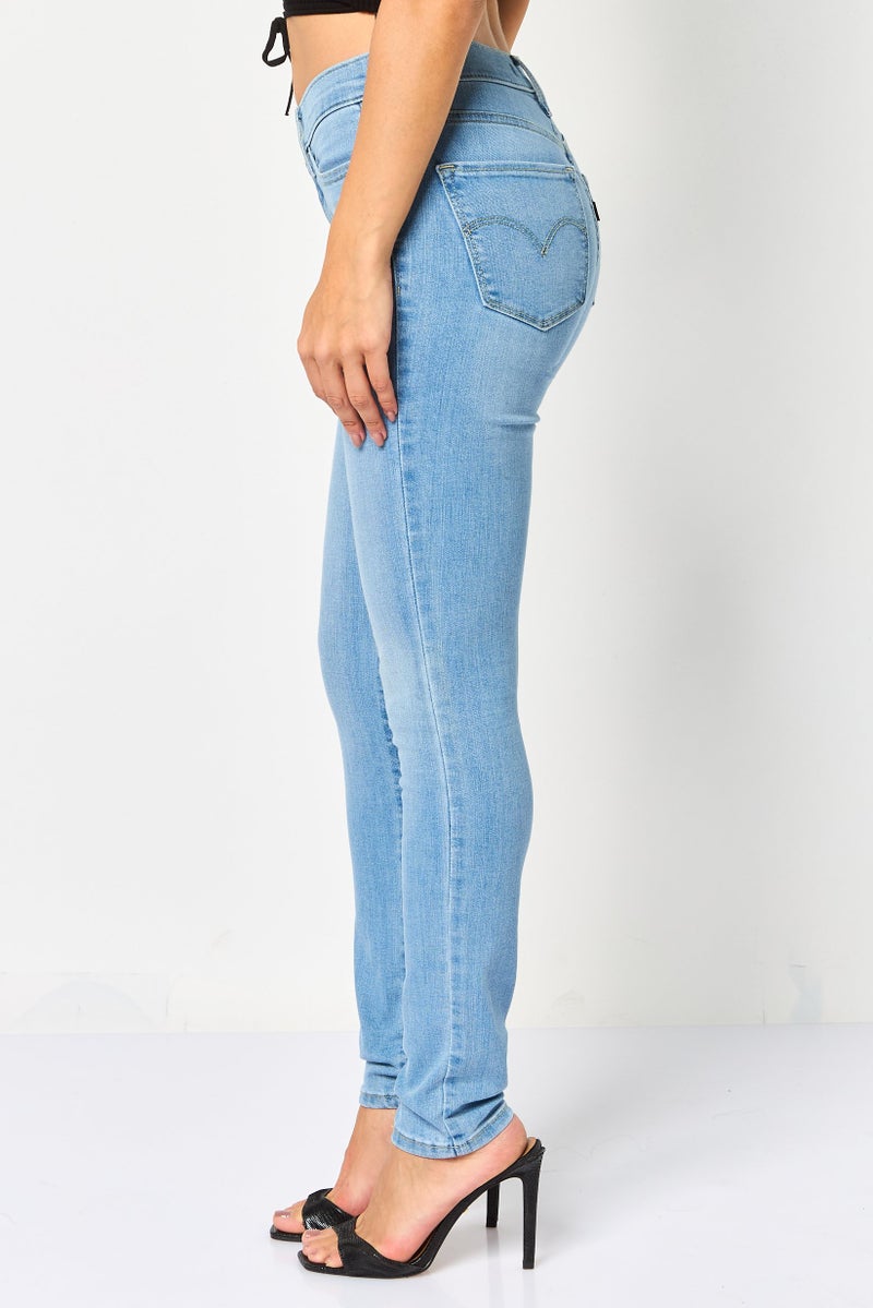 Levi's Women Skinny Fit Washed Stretchable Jeans, Light Blue - Image 3