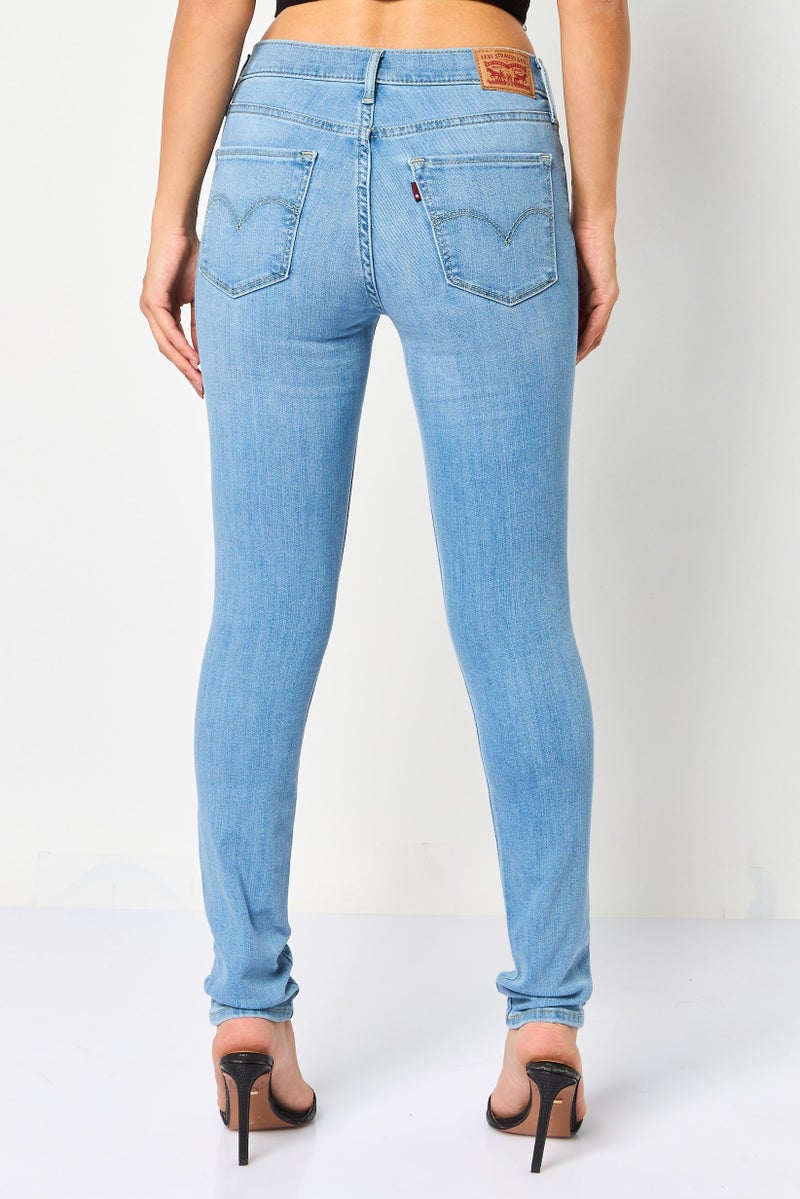 Levi's Women Skinny Fit Washed Stretchable Jeans, Light Blue - Image 4
