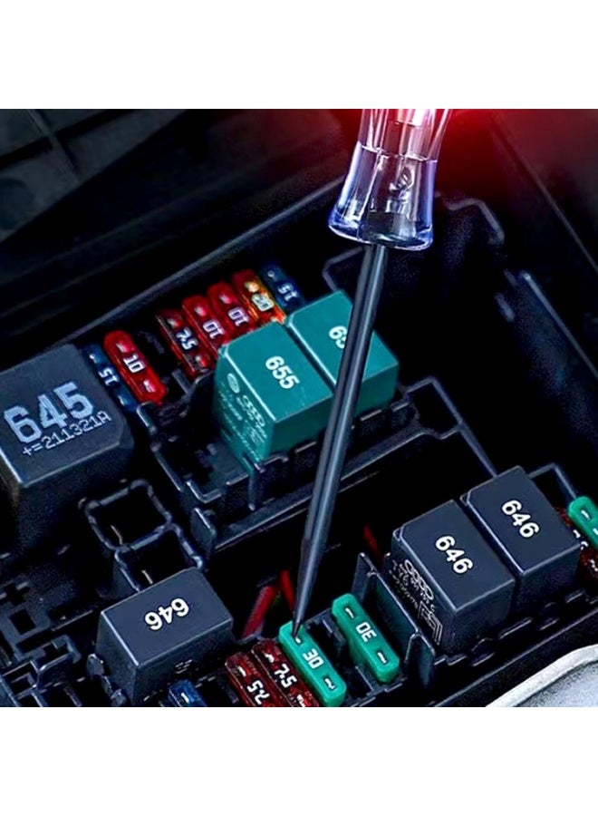 1 PC Car Digital Electric Pen, 6V-12V-24V DC Car Circuit Tester Light, Test Light with 5.9Ft Extended Spring Wire, Car Truck Vehicle Circuits Low Voltage Tester Probe (Red) - Image 4