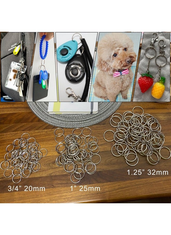 HoAoOo - Key Ring/Key Chain, 50 Pack 3/4 Inches 20Mm Split Round Metal Silver Keyring For Home/Car/Outdoor/Arts/Lanyards/Craftskeys Organization - Image 1