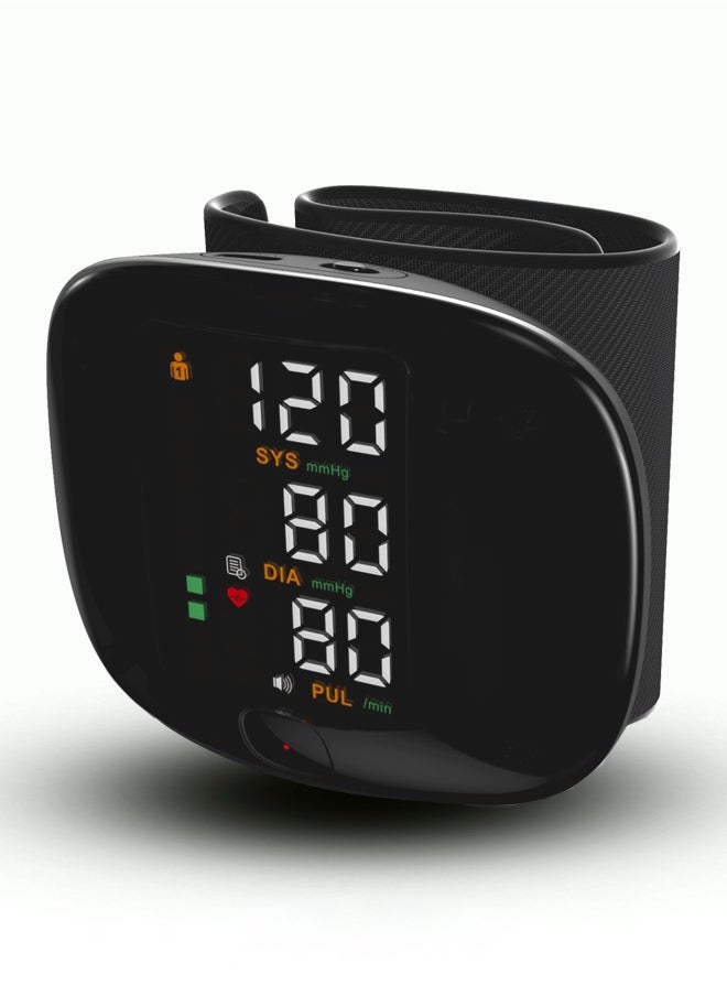Blood Pressure Monitors for Home Use Rechargeable Blood Pressure Cuff Wrist Digital BP Machine with LED Backlit Display, Arabic Voice Broadcast for 2 Users