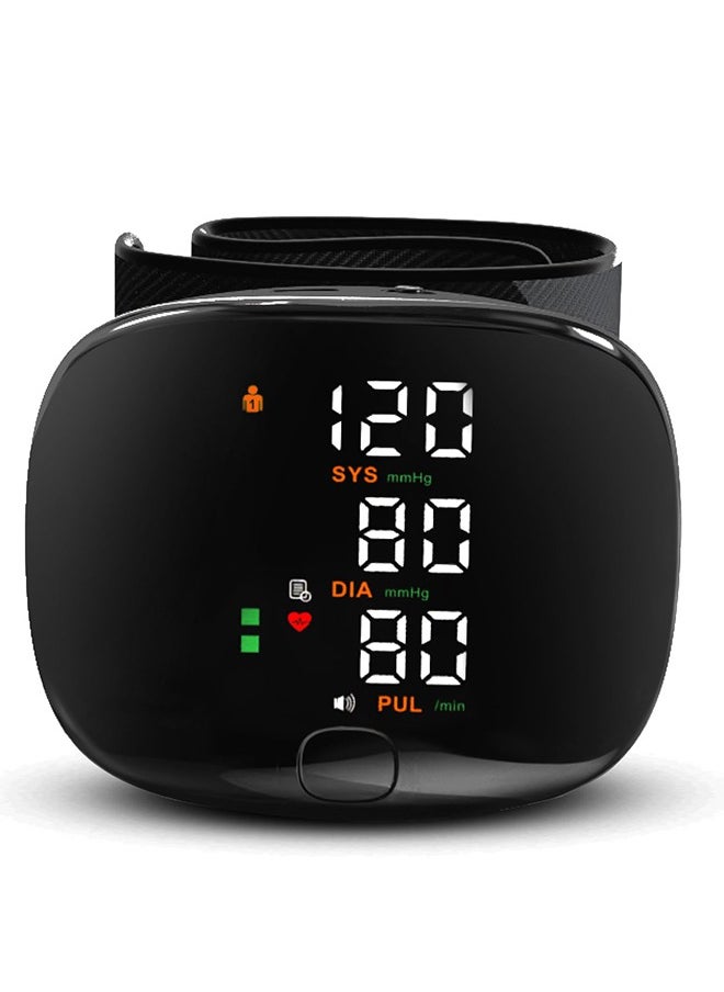 Blood Pressure Monitors for Home Use Rechargeable Blood Pressure Cuff Wrist Digital BP Machine with LED Backlit Display, Arabic Voice Broadcast for 2 Users