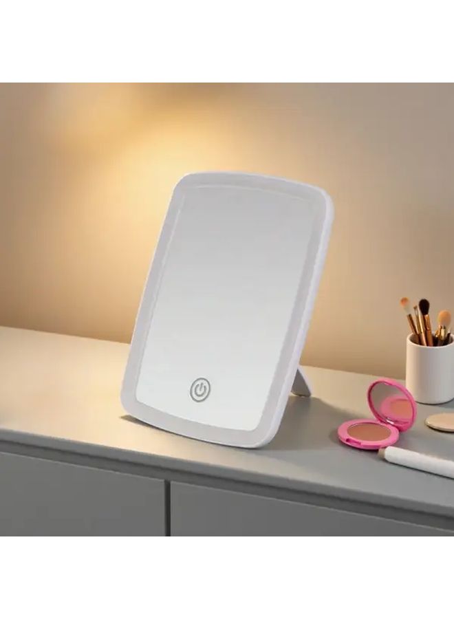 LED Portable Folding Makeup Mirror USB Charging Three Colors 400mAh - Image 5